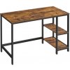 Písací stôl s policami, vintage, čierny, hnedý 120x60x75 cm Písací stôl s policami, vintage, čierny, hnedý 120x60x75 cm