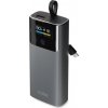 Powerbanka SBS 10000mAh PD 20W s LCD displejom a vstavaným káblom USB-C - sivá Powerbanka SBS 10000mAh PD 20W s LCD displejom a vstavaným káblom USB-C - sivá