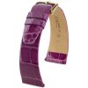 Kožený remienok Hirsch Prestige L 02207087-1, fialový, aligátora koža, dĺžka L, Quick Release 19 mm Kožený remienok Hirsch Prestige L 02207087-1, fialový, aligátora koža, dĺžka L, Quick Release 19 mm