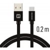 Swissten 71521101 datový USB - USB-C, 0.2m, černý