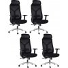 4PACK Ergonomická kancelárska stolička ARIA, čierna (4 ks) 4PACK Ergonomická kancelárska stolička ARIA, čierna (4 ks)