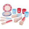 Bigjigs Toys Dřevěný jídelní servis s puntíky Bigjigs Toys Dřevěný jídelní servis s puntíky