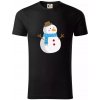 Snehuliak so šálom - Tričko z organickej bavlny - 3XL ( Čierna ) Snehuliak so šálom - Tričko z organickej bavlny - 3XL ( Čierna )