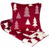SCANquilt Deka pletená SUOMI stromčeky červená smotanová 130x190 cm SCANquilt Deka pletená SUOMI stromčeky červená smotanová 130x190 cm