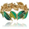 Yvon Umelecký náramok s listovým motívom – ručne smaltovaný v zelených tónoch Yvon Umelecký náramok s listovým motívom – ručne smaltovaný v zelených tónoch