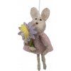 Clayre & Eef Šedý plstený závesný zajačik s kytičkou Magiccal - 11 cm - Clayre & Eef Clayre & Eef Šedý plstený závesný zajačik s kytičkou Magiccal - 11 cm - Clayre & Eef
