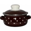 Metalac smaltovaný Randlík s pokrievkou 12 cm - 0,8L hnedý s bodkami Metalac smaltovaný Randlík s pokrievkou 12 cm - 0,8L hnedý s bodkami