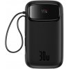 Powerbank Baseus QPow 2 20000mAh 30W s 2 zabudovanými káblami USB-C - čierna Powerbank Baseus QPow 2 20000mAh 30W s 2 zabudovanými káblami USB-C - čierna