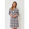 Dámska nočná košeľa Merci, sivo čierna károvaná s tučniakom, veľ. M Dámska nočná košeľa Merci, sivo čierna károvaná s tučniakom, veľ. M