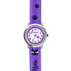 CLOCKODILE Fialové dievčenské detské hodinky MAČKY CLOCKODILE Fialové dievčenské detské hodinky MAČKY