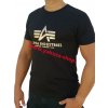 Alpha Industries Basic T Shirt Foil Print Black/Yellow Gold