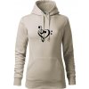 Husľový kľúč srdce - Mikina dámská Cape s kapucí - XS ( Ľadovo sivá ) Husľový kľúč srdce - Mikina dámská Cape s kapucí - XS ( Ľadovo sivá )