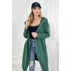 KESI 9077ZE Dlhý dámsky kardigán s kapucňou zelený KESI 9077ZE Dlhý dámsky kardigán s kapucňou zelený