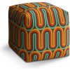 Sablio Taburet Cube Retro vlny: 40x40x40 cm