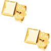 Šperky eshop - Puzetové náušnice zo žltého 14K zlata - lesklý a hladký štvorček S1GG188.44 Šperky eshop - Puzetové náušnice zo žltého 14K zlata - lesklý a hladký štvorček S1GG188.44