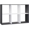 Regál MALAX 2X3 - antracit + biela Regál MALAX 2X3 - antracit + biela