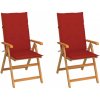 Záhradná stolička 2 ks teak / látka Dekorhome Záhradná stolička 2 ks teak / látka Dekorhome