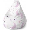 Sablio Sedací vak Pear Fialové mesiačiky - 140 x 100 x 25 cm Sablio Sedací vak Pear Fialové mesiačiky - 140 x 100 x 25 cm