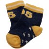 Bavlnené ponožky žlté s tm. modrou