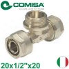 COMISA PEX šróbovací T-kus na závit 20x1/2 COMISA PEX šróbovací T-kus na závit 20x1/2