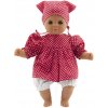 Česká výroba Bábika bábätko dievčatko 30 cm mäkké telíčko červené šatôčky s bielou bodkou + šatka Česká výroba Bábika bábätko dievčatko 30 cm mäkké telíčko červené šatôčky s bielou bodkou + šatka