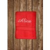 Vyšívaná osuška s menom Alica Farba osušky: Červená, Farba výšivky: Červená Vyšívaná osuška s menom Alica Farba osušky: Červená, Farba výšivky: Červená