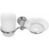 Sapho DIAMOND držiak na kefky s mydeľničkou mliečne sklo chróm 1317-04