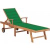 Záhradné lehátko masívny teak / látka Dekorhome Záhradné lehátko masívny teak / látka Dekorhome