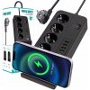 Napájacia lišta Predlžovací Kábel 4x USB 2x USB-C 4x EU zásuvka Qi nabíjanie 3m Napájacia lišta Predlžovací Kábel 4x USB 2x USB-C 4x EU zásuvka Qi nabíjanie 3m