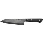 Keramický nůž KYOCERA s černou čepelí 15,5cm/ černá rukojeť se 3 nýty ze dřeva pakka KT-155-HIP
