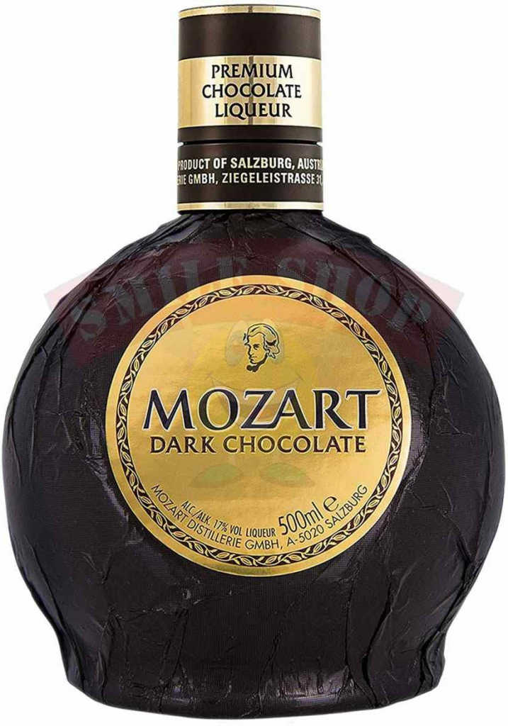 Mozart Pure Black Dark Chocolate Cream 17% 0,5 l (čistá fľaša)