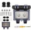 Elektrická zásuvka hermetická sivá 2 ks IP66 vodotesná 220V Elektrická zásuvka hermetická sivá 2 ks IP66 vodotesná 220V