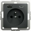 Zásuvka 230V 16A clonky s USB A+C, 3A , Antracit, Sedna Design (Schneider) Zásuvka 230V 16A clonky s USB A+C, 3A , Antracit, Sedna Design (Schneider)