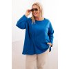 Kesi dámska blúzka Plus Size s bavlnou, vreckom a vyhrnutým rukávom kiwi béžová