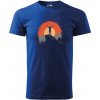 Handel tričko Turista na vrchole hory kráľovská modrá