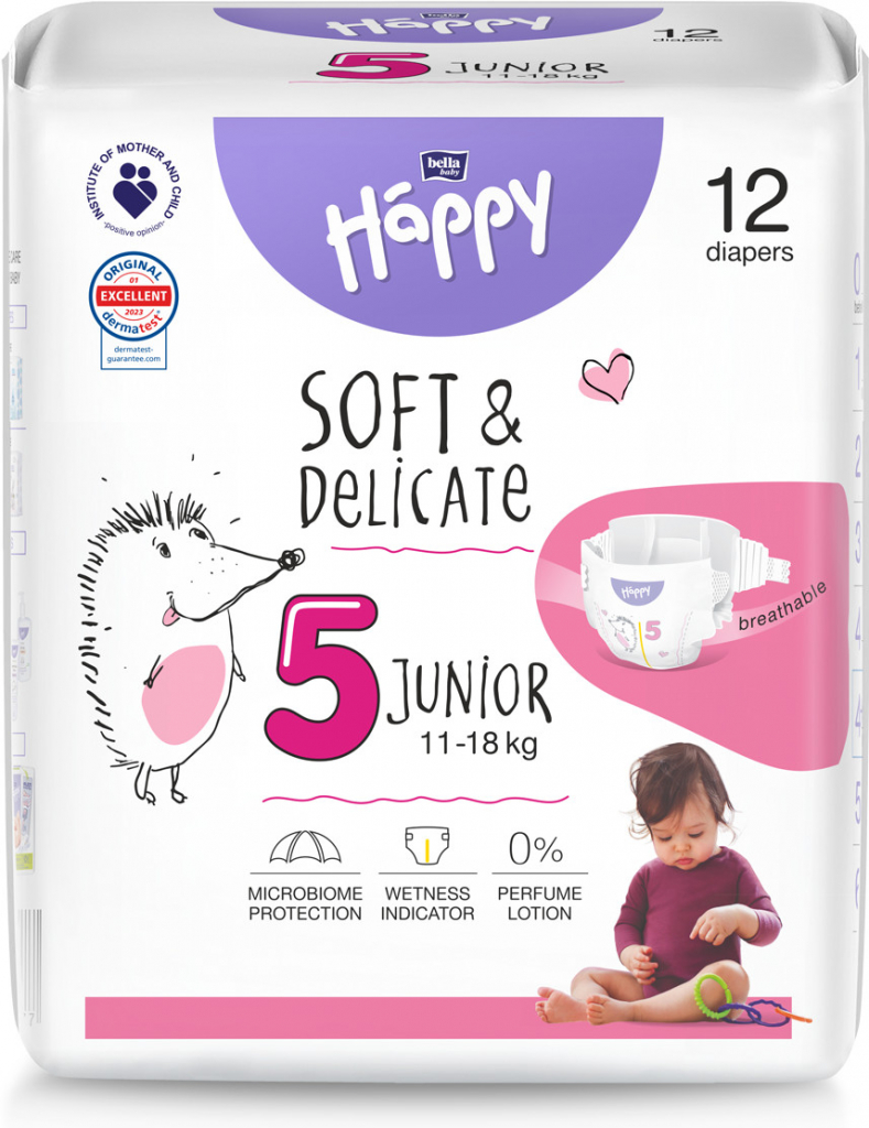 Bella Happy Soft & Delicate 5 11-18 kg 12 ks