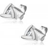 Šperky eshop - Puzetové náušnice zo striebra 925 - pásiky uložené do trojuholníka, zirkón uprostred X14.2 Šperky eshop - Puzetové náušnice zo striebra 925 - pásiky uložené do trojuholníka, zirkón uprostred X14.2