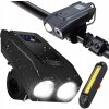 SILNÉ PREDNÉ A ZADNÉ LED SVETLO NA BICYKEL S HLASNÝM ZVONČEKOM A NABÍJATEĽNOU BATÉRIOU 2v1 SILNÉ PREDNÉ A ZADNÉ LED SVETLO NA BICYKEL S HLASNÝM ZVONČEKOM A NABÍJATEĽNOU BATÉRIOU 2v1
