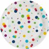 Papierové taniere bielo-farebné bodkované 18cm 8ks Papierové taniere bielo-farebné bodkované 18cm 8ks