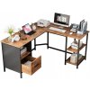 Rohový písací stôl Muvu drevo retro kov MDF 150x50x75 cm Rohový písací stôl Muvu drevo retro kov MDF 150x50x75 cm