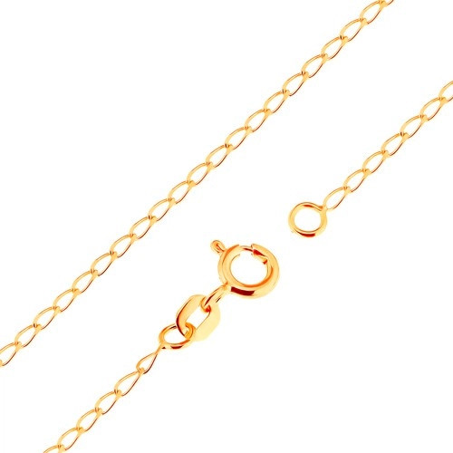 Šperky eshop Retiazka zo žltého 18K zlata lesklé ploché oválne očká S3GG171.02