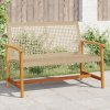 VidaXL Záhradná lavica, béžová, 112 cm, polyratan a akáciové drevo VidaXL Záhradná lavica, béžová, 112 cm, polyratan a akáciové drevo
