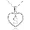 Strieborný náhrdelník písmeno v srdci Strieborný náhrdelník písmeno v srdci