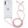 AppleKing transparentný kryt so šnúrkou na iPhone 11 - ružovozlatý
