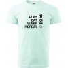 Eat sleep play - šach - Klasické pánske tričko vyššej gramáže - M ( Frost ) Eat sleep play - šach - Klasické pánske tričko vyššej gramáže - M ( Frost )
