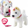 mamido Interaktívny pes s mašľou na vodítku biely mamido Interaktívny pes s mašľou na vodítku biely