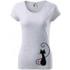 Zamilovaná mačka spredu - Dámske tričko Pure - 2XL ( Svetlosivý melír ) Zamilovaná mačka spredu - Dámske tričko Pure - 2XL ( Svetlosivý melír )
