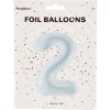 PartyDeco Fóliový balón Číslo 2 svetlomodrý 86cm