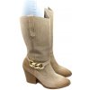 Dámske kožené béžové čižmy KARLA Dámske kožené béžové čižmy KARLA