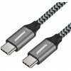 PremiumCord ku31cr1 USB-C ( USB 3.2 GEN 2, 3A, 60W, 20Gbit/s ) bavlněný oplet, 1m PremiumCord ku31cr1 USB-C ( USB 3.2 GEN 2, 3A, 60W, 20Gbit/s ) bavlněný oplet, 1m